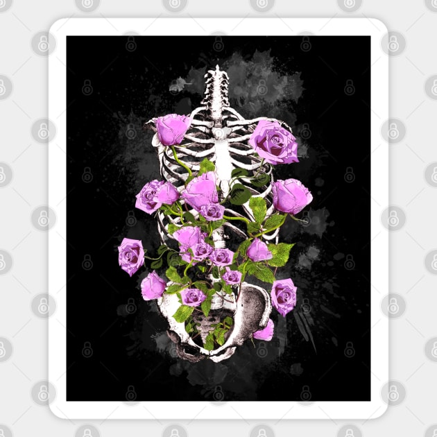 Rib Cage Floral 14 Magnet by Collagedream